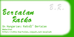 bertalan ratko business card